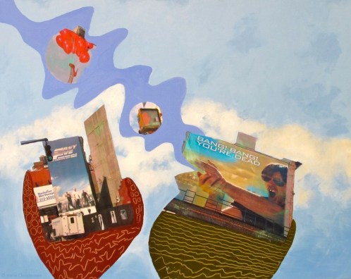 Bang! Bang!, 24 by 30 inches, mixed media