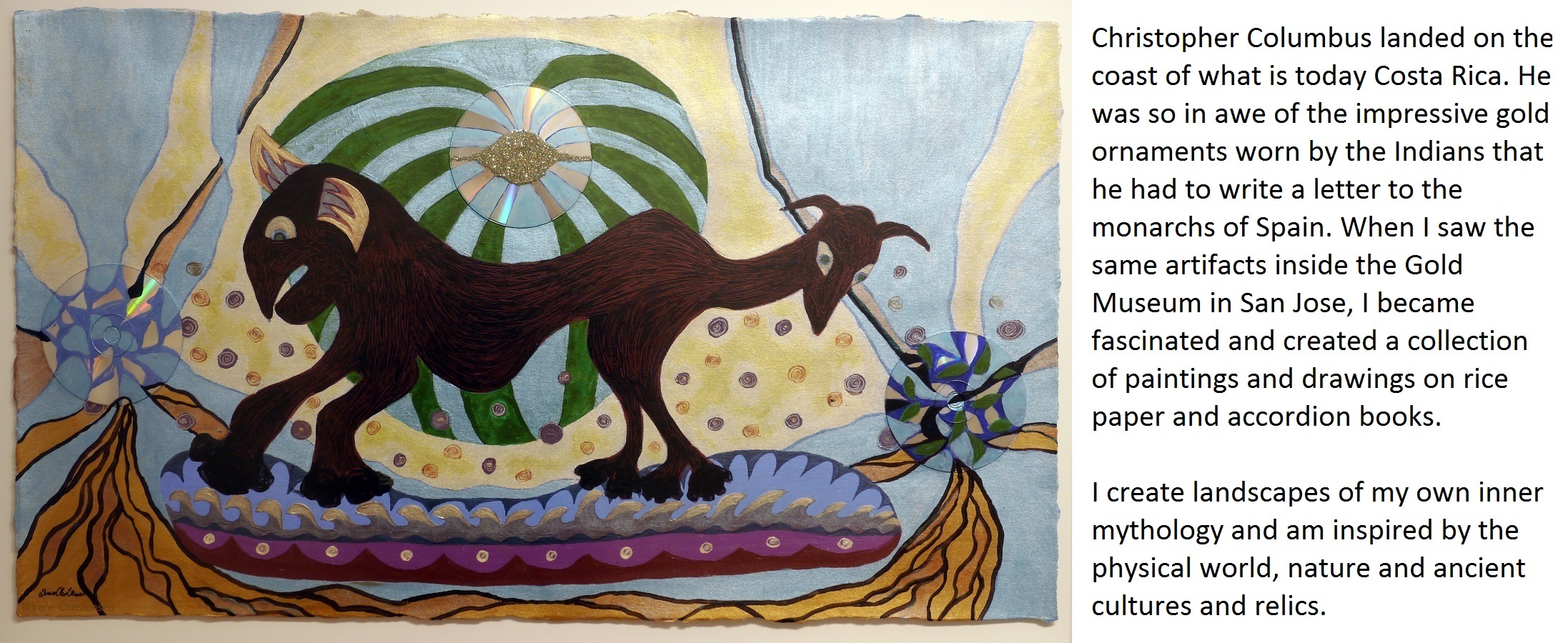 Beasts, 20 by 35 inches, mixed media