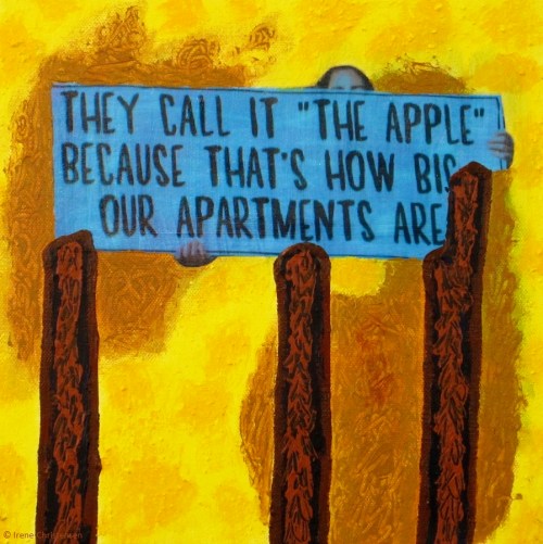 The Apple, 10 by 10 inches, mixed media