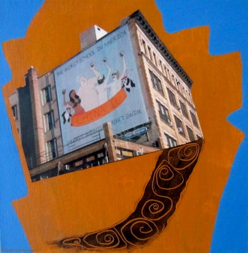 The Worst School In America, 10 by 10 inches, mixed media